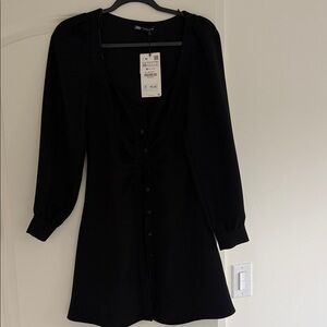 Zara Black Long Sleeve Dress